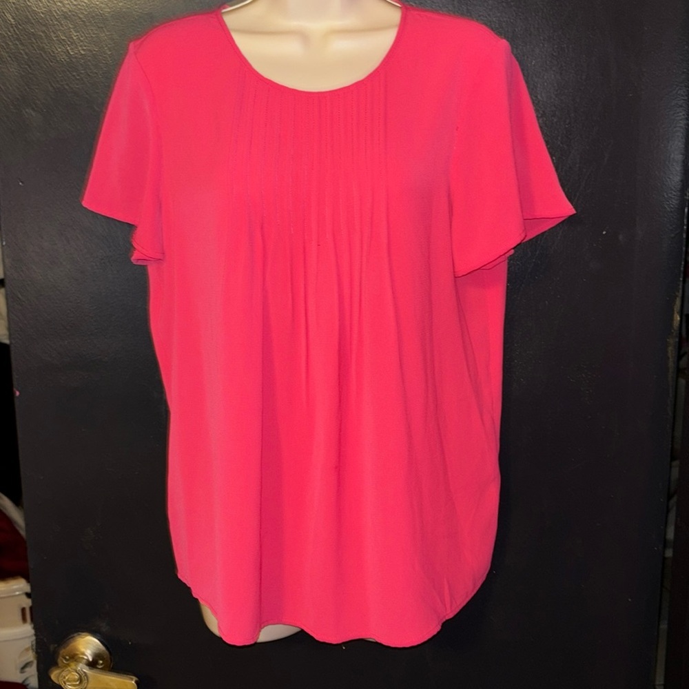 Cece hot pink blouse. Sz small. Neon, career, work, business, Barbiecore